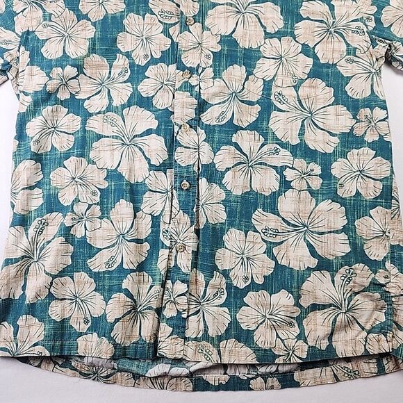 Cooke Street Honolulu Size XL Hibiscus Print Floral Hawaiian Shirt Short Sleeve - Picture 6 of 9